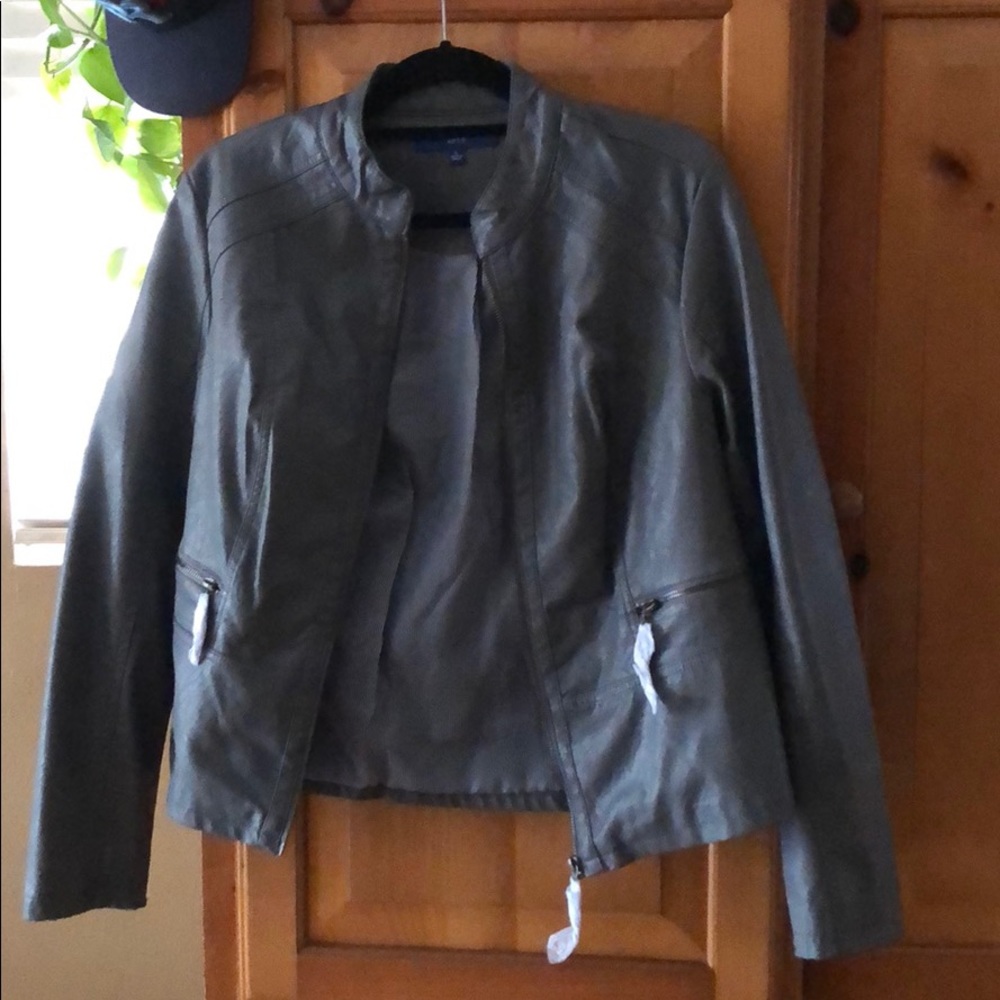 Grey leather jacket never used